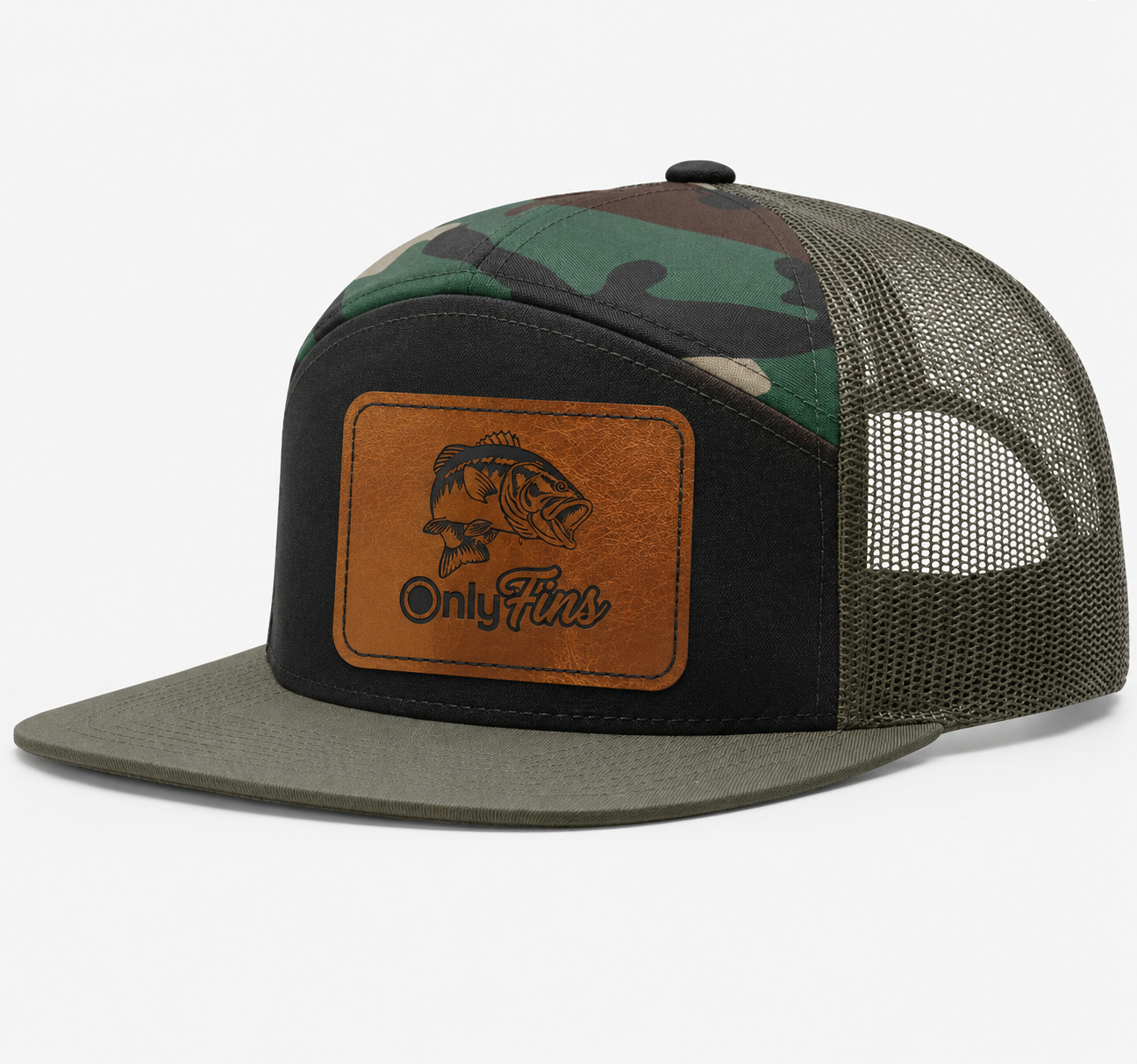 Only Fins Leather Patch Hat