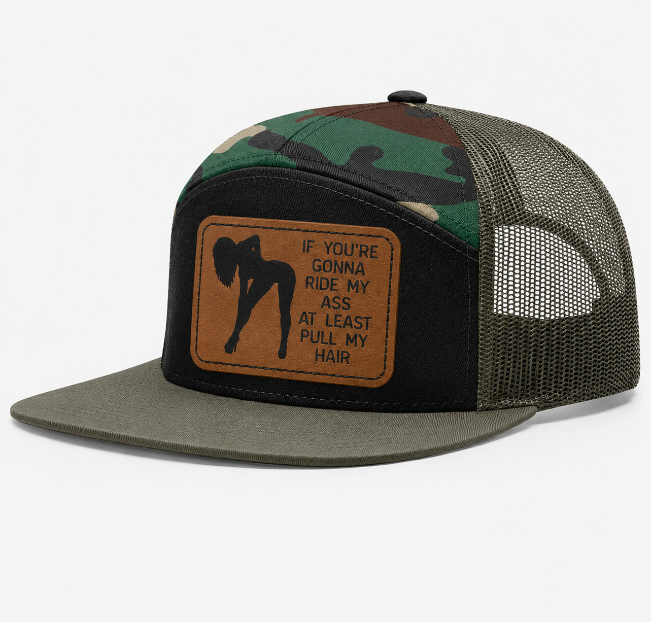 Ride My Ass, Pull My Hair Leather Patch Hat