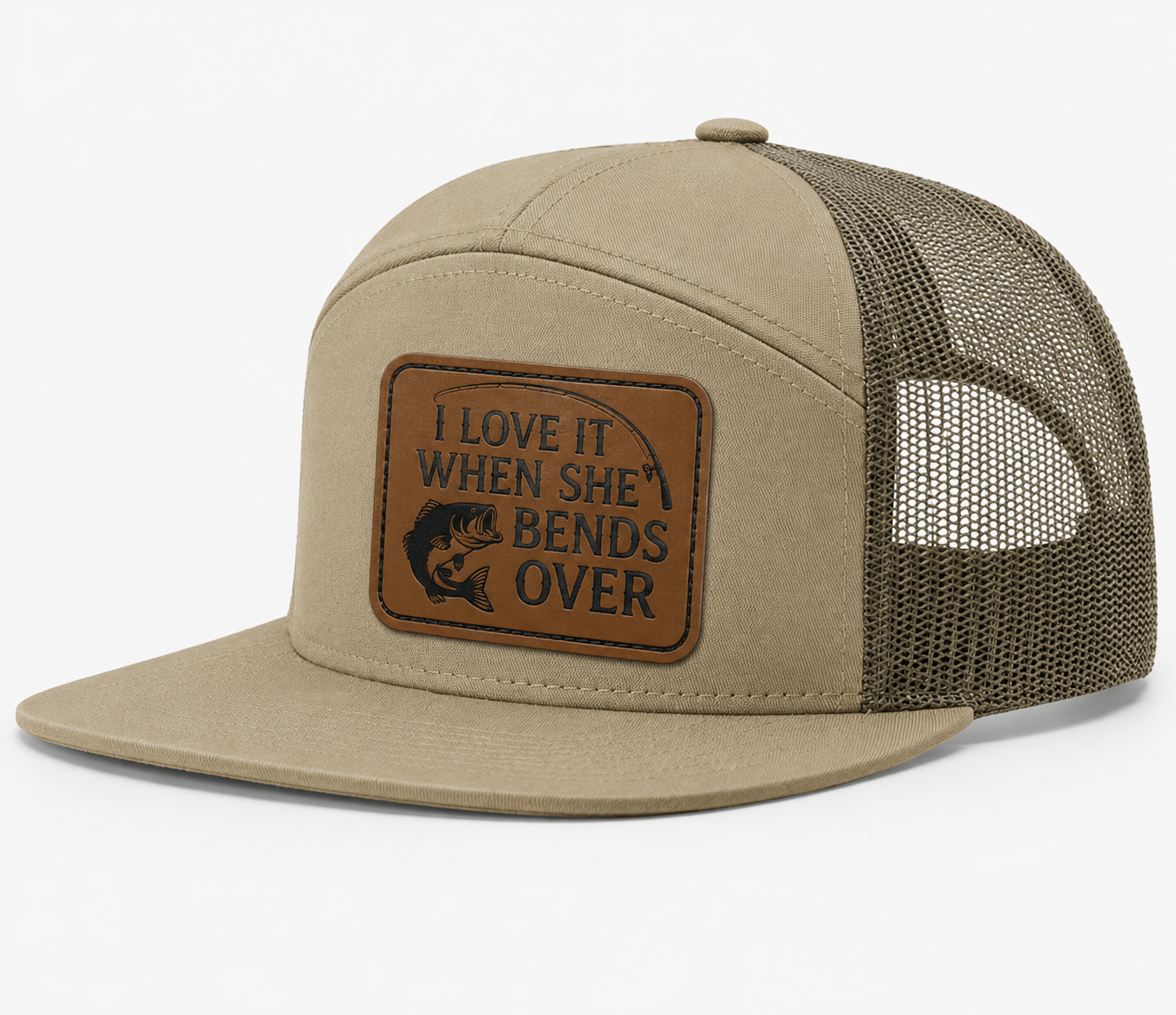 I Love It When She Bends Over Leather Patch Hat