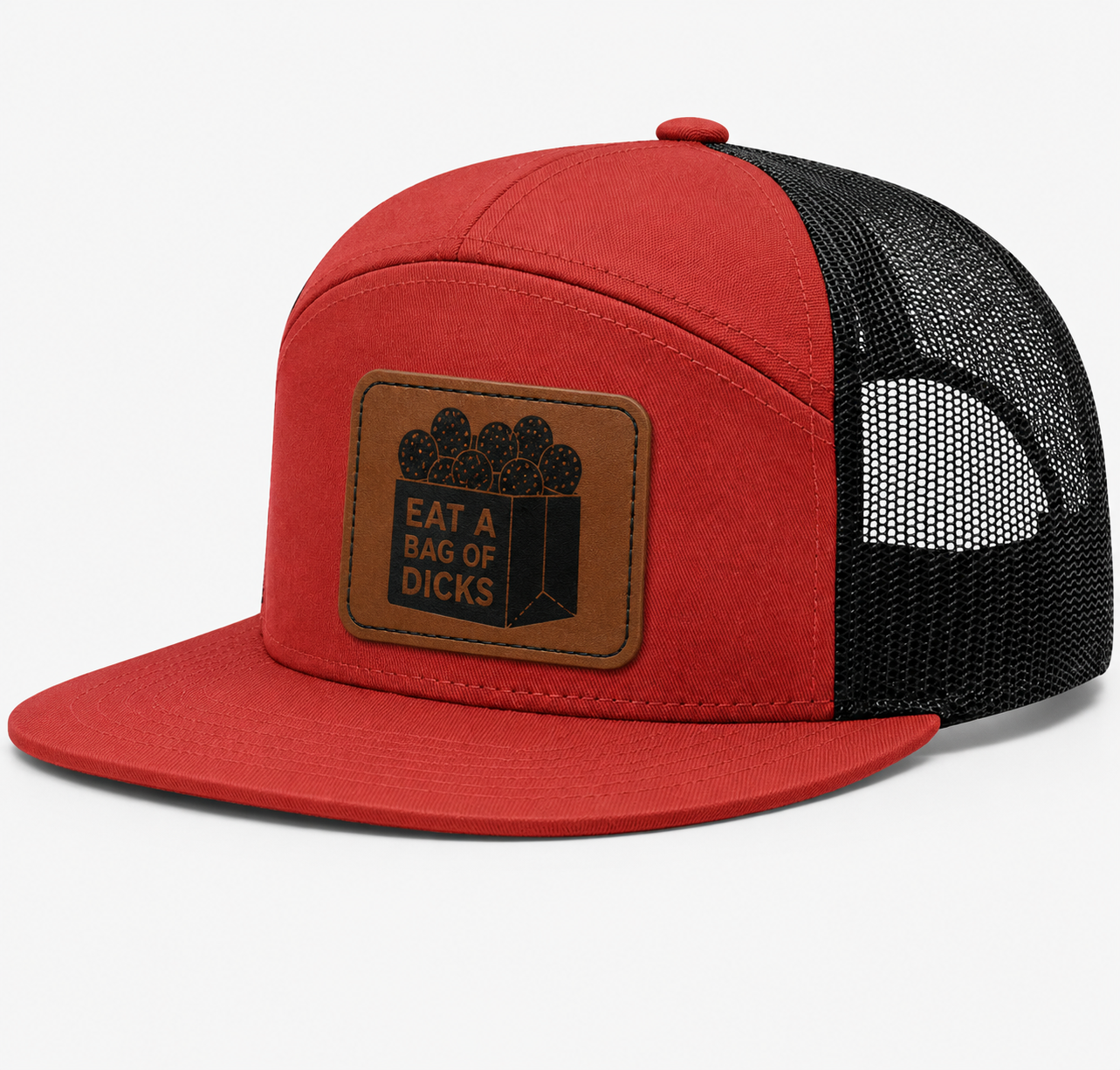 Eat A Bag Of Dicks Leather Patch Hat