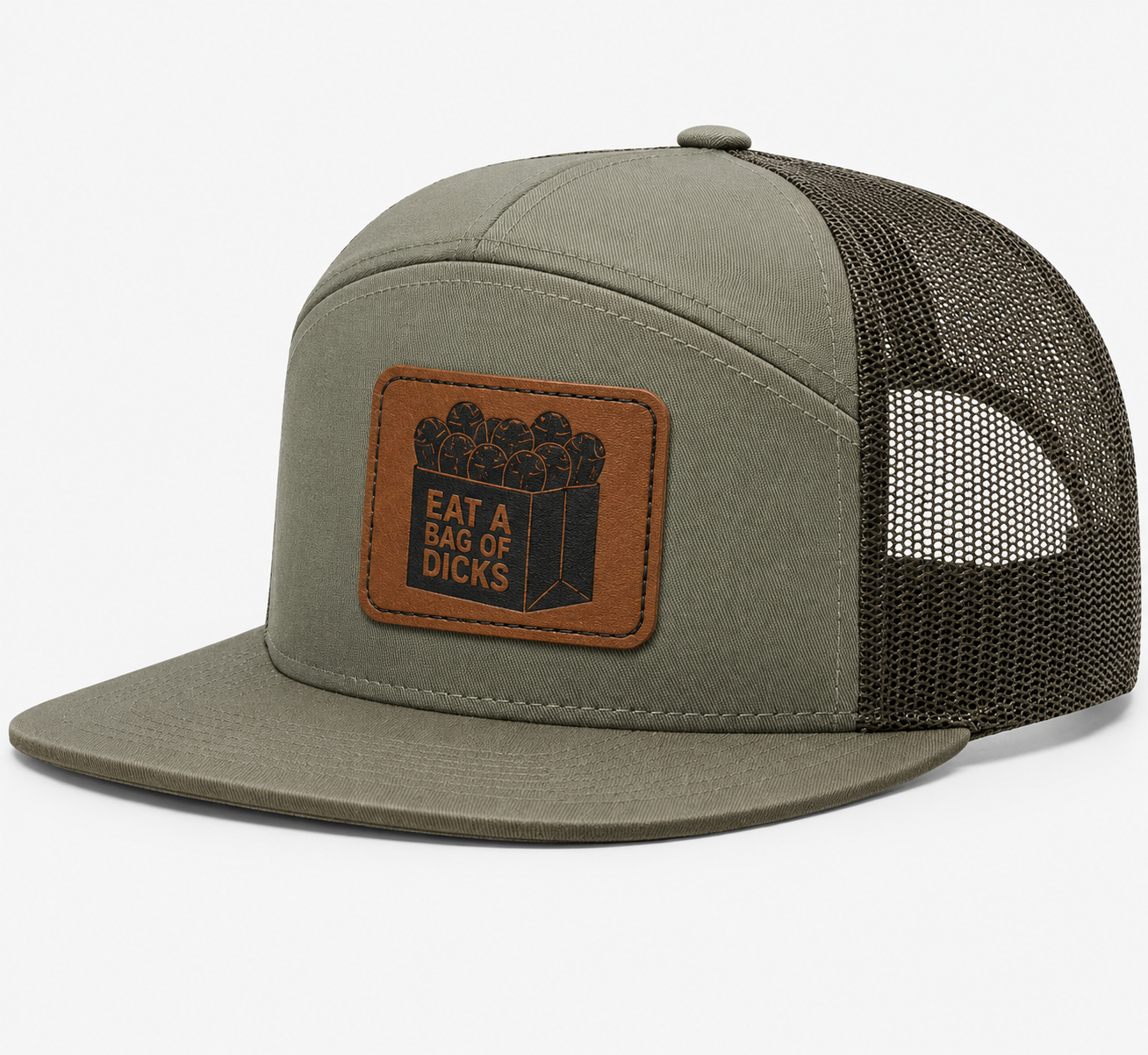 Eat A Bag Of Dicks Leather Patch Hat