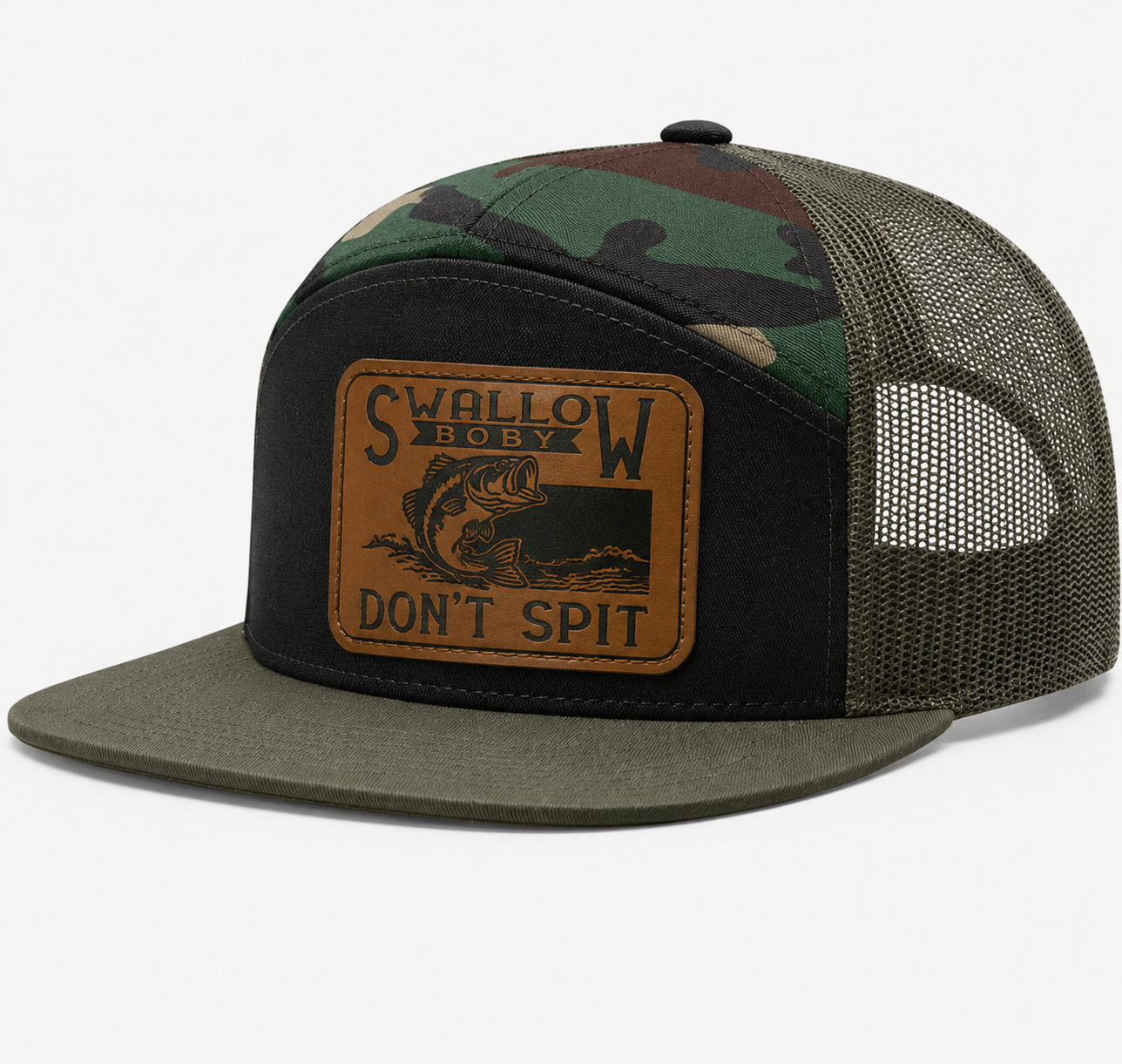 Swallow Baby Don't Spit Leather Patch Hat