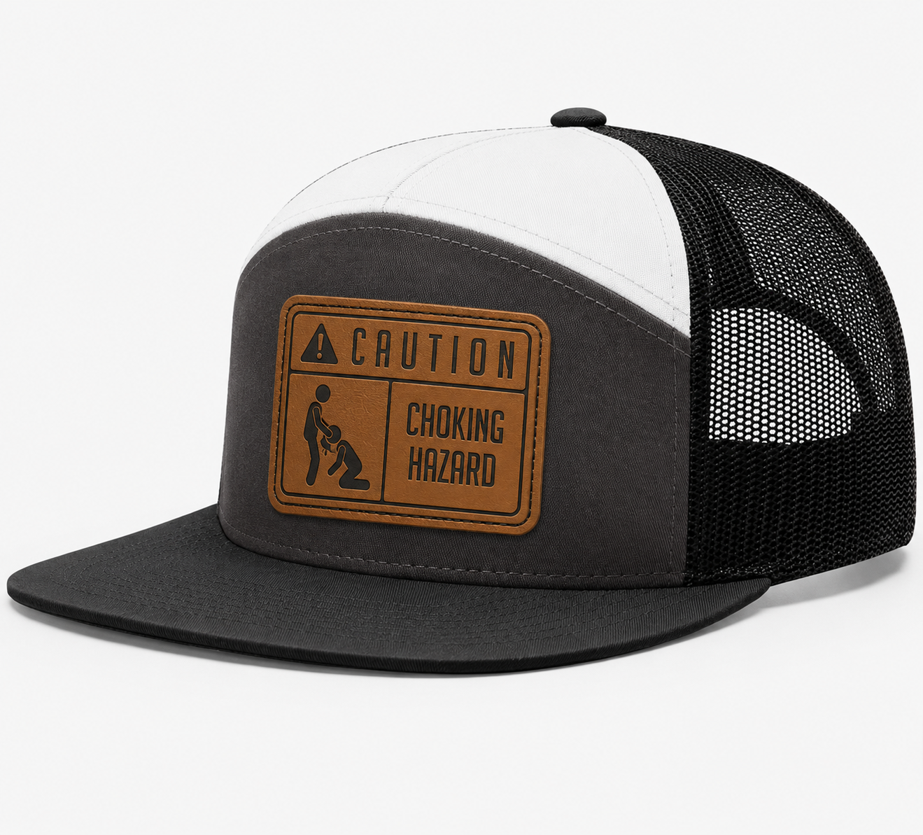 Caution Choking Hazard Leather Patch Hat