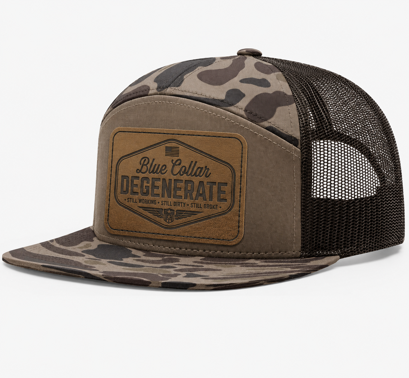 Blue Collar Degenerate Leather Patch Hat