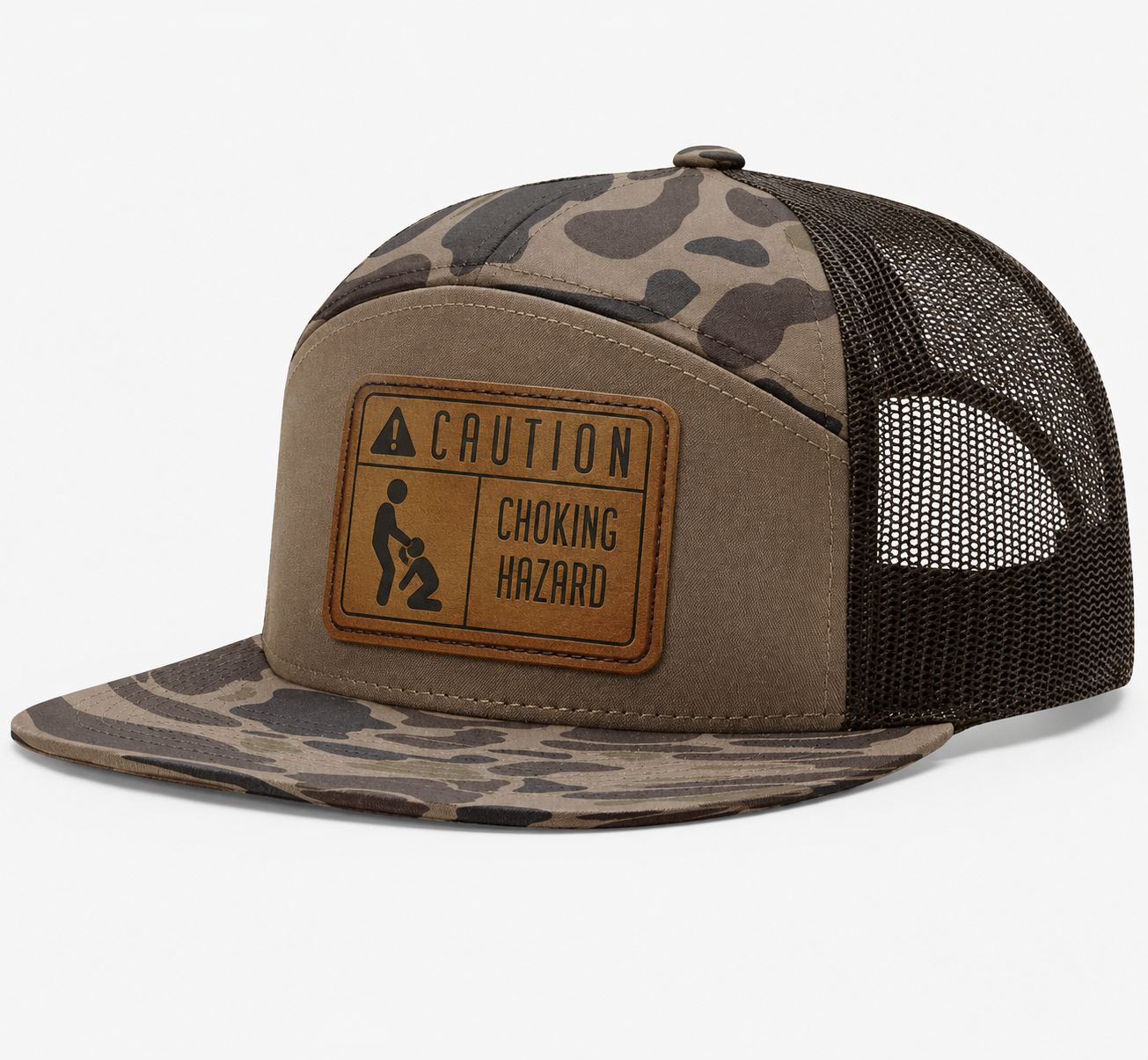 Caution Choking Hazard Leather Patch Hat