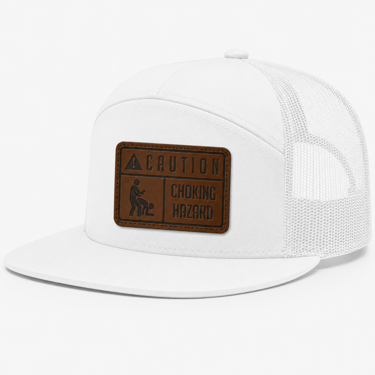 Caution Choking Hazard Leather Patch Hat