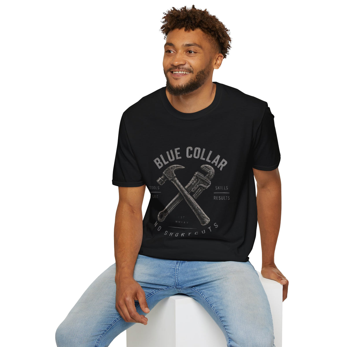 Blue Collar No Shortcuts - T-Shirt