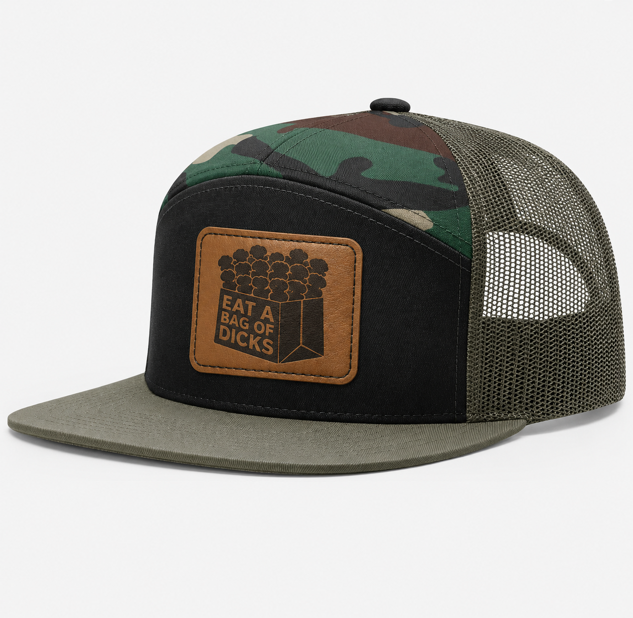 Eat A Bag Of Dicks Leather Patch Hat