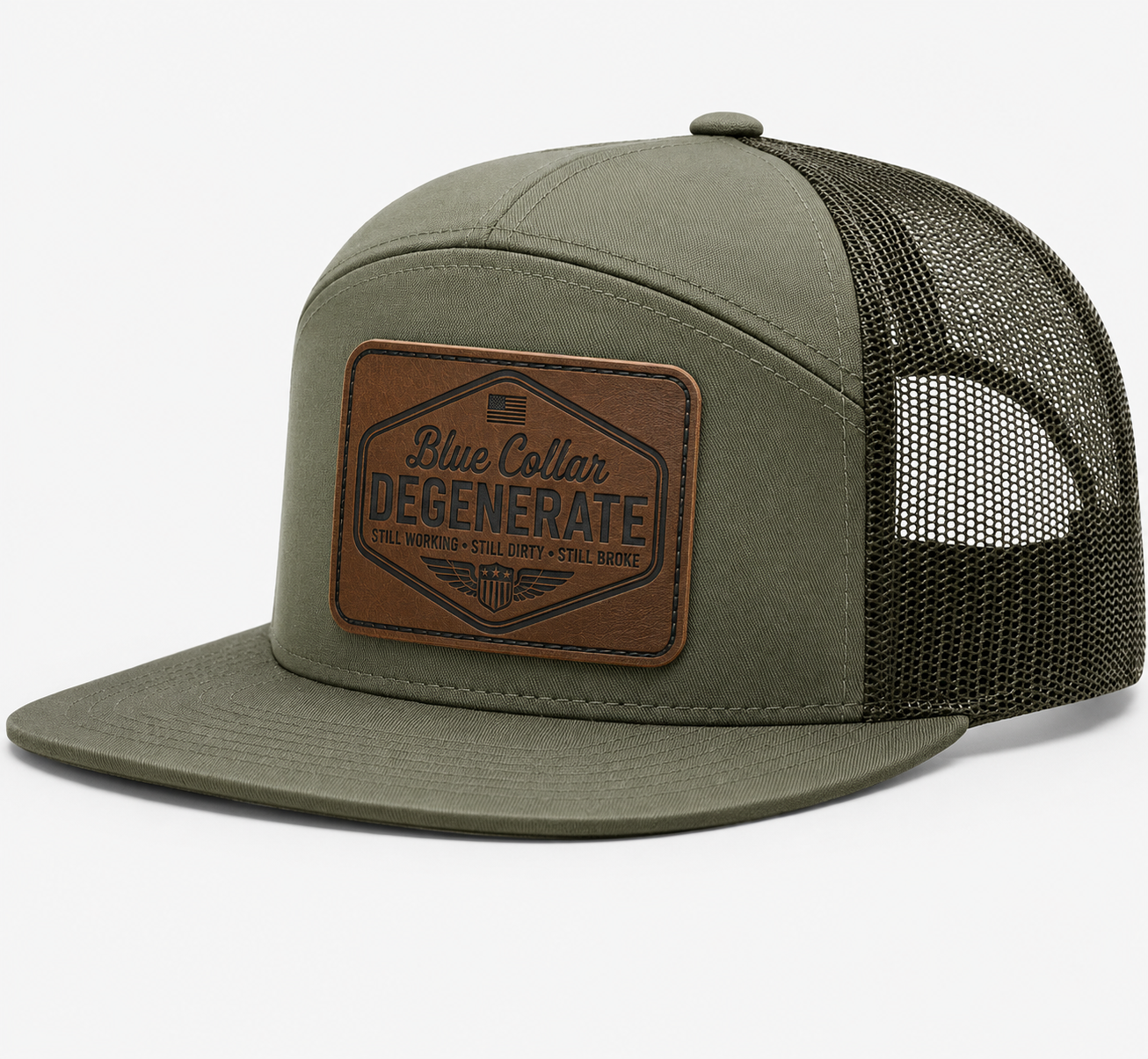 Blue Collar Degenerate Leather Patch Hat