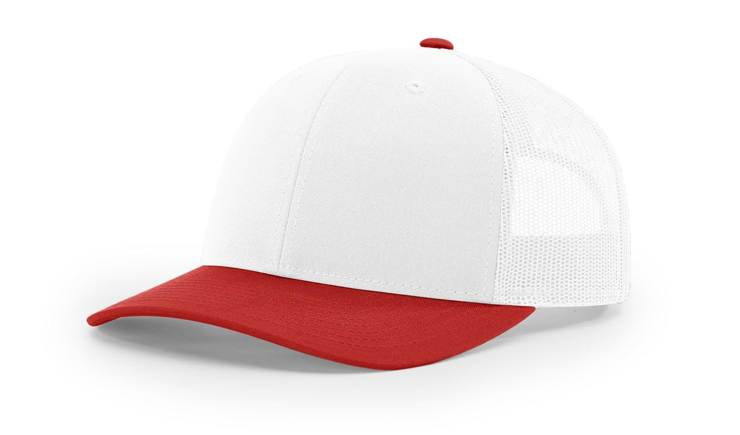 Richardson 112 Trucker Hat - Premium Blank Baseball Cap, Adjustable Snapback Hat - Structured Six Panel Richardson Blank Hats