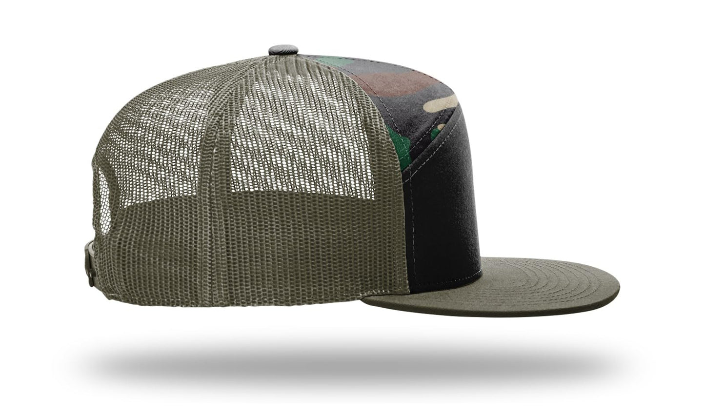 Richardson 168 168P Hat 7-Panel Trucker Cap Hi-Pro Snapback Cap Camo Hat Adjustable Baseball Hat Blank Hat Bulk Hats