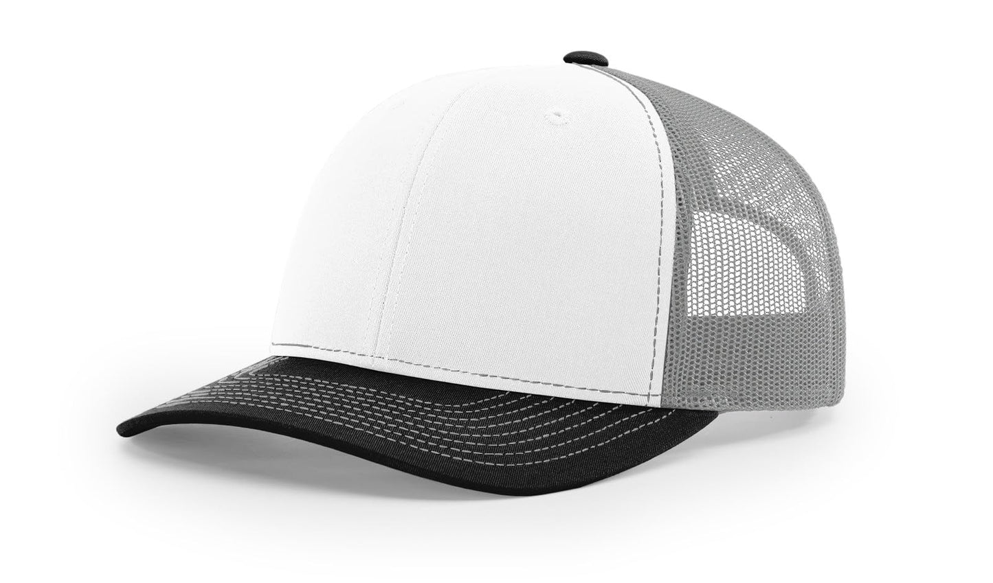 Richardson 112 Trucker Hat - Premium Blank Baseball Cap, Adjustable Snapback Hat - Structured Six Panel Richardson Blank Hats