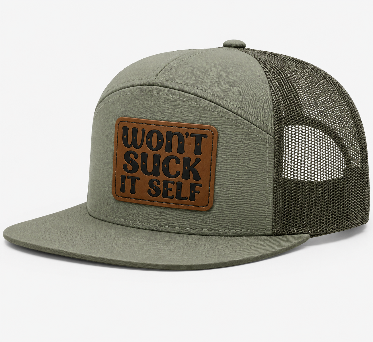 Wont Suck Itself Leather Patch Hat