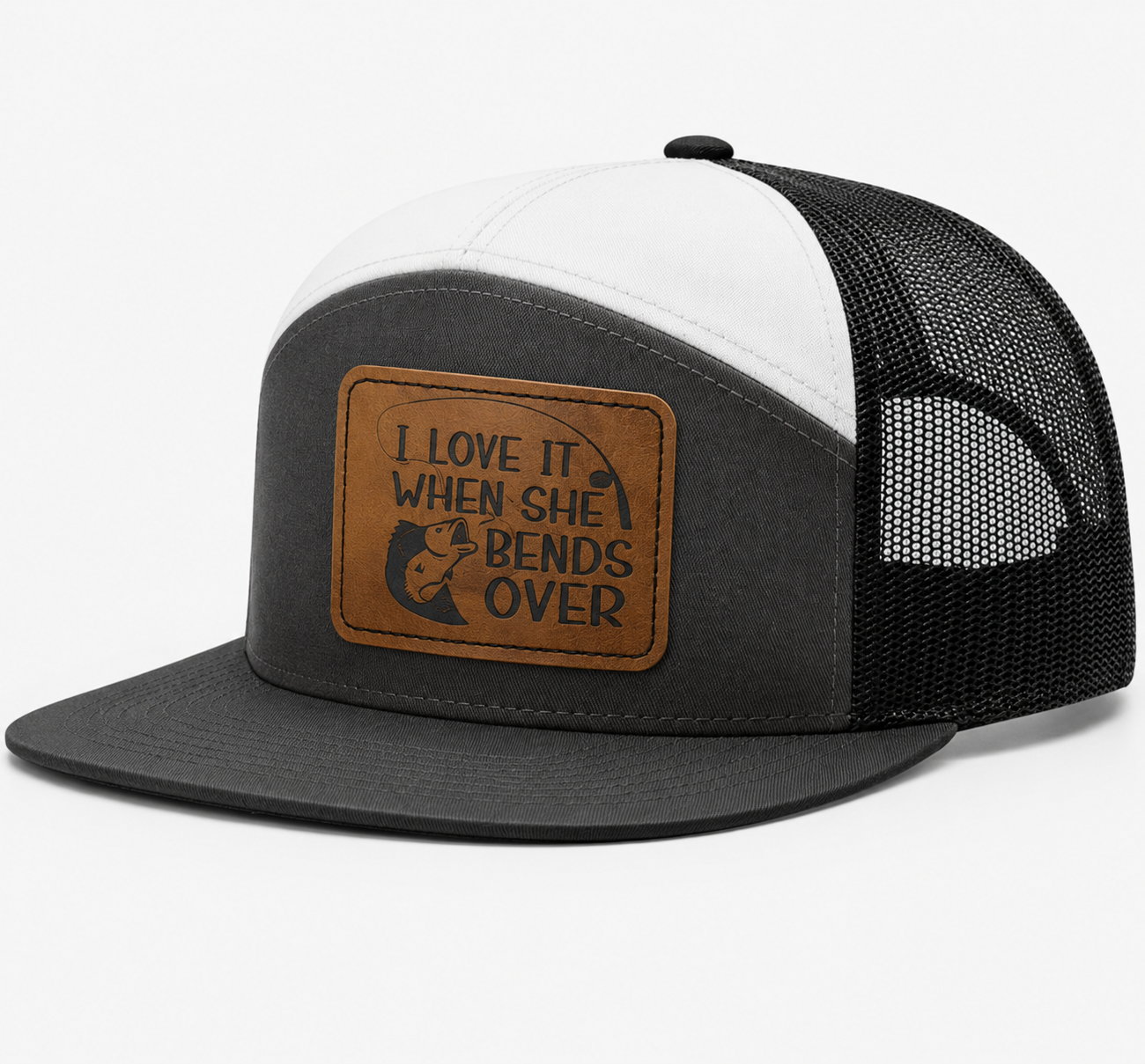 I Love It When She Bends Over Leather Patch Hat