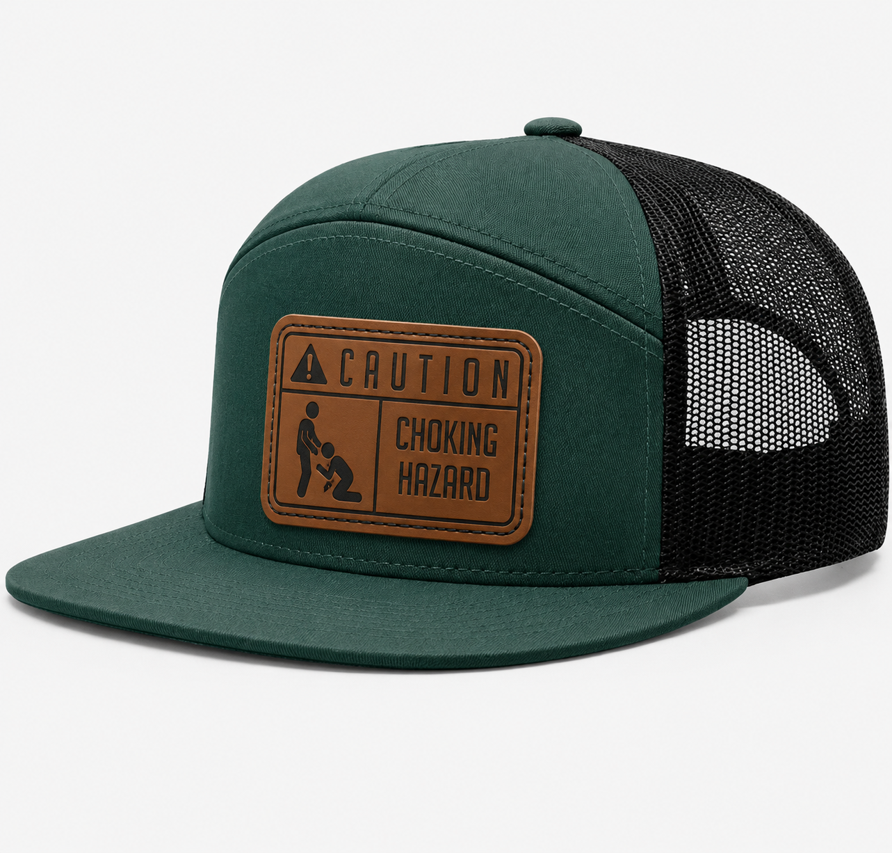 Caution Choking Hazard Leather Patch Hat