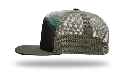 Richardson 168 168P Hat 7-Panel Trucker Cap Hi-Pro Snapback Cap Camo Hat Adjustable Baseball Hat Blank Hat Bulk Hats