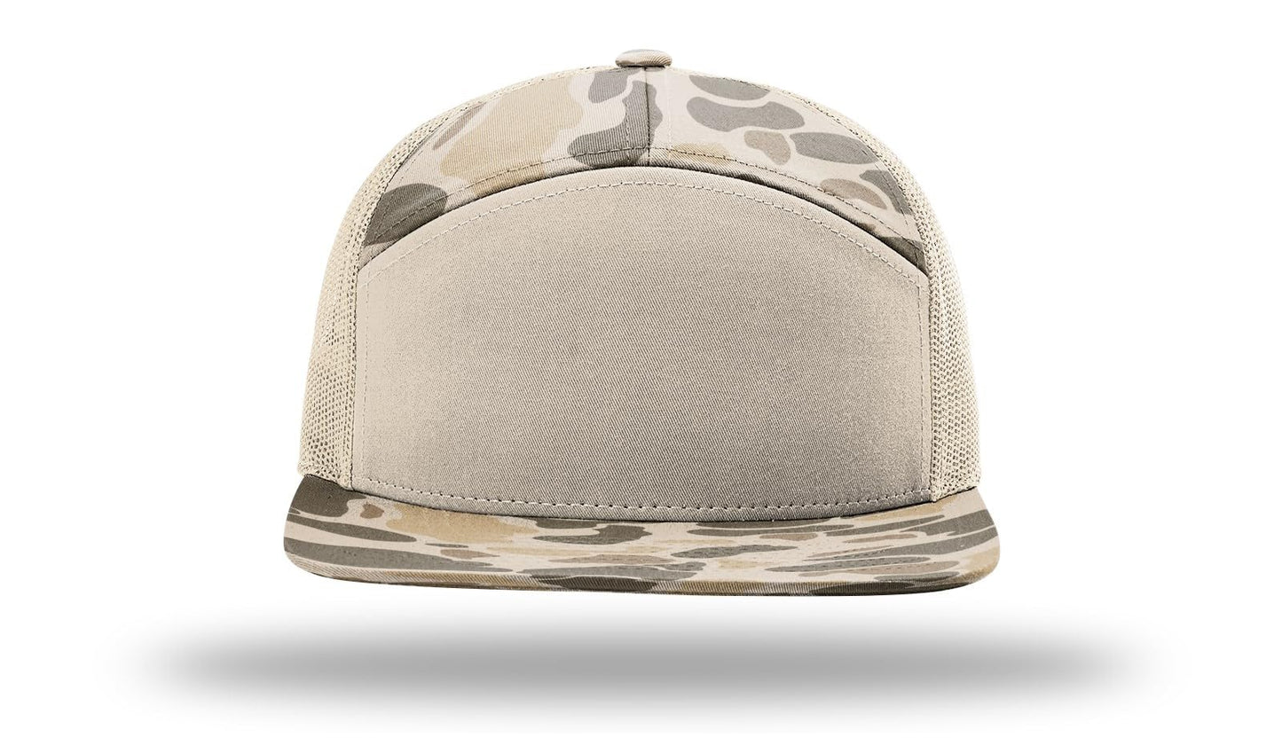 Richardson 168 168P Hat 7-Panel Trucker Cap Hi-Pro Snapback Cap Camo Hat Adjustable Baseball Hat Blank Hat Bulk Hats