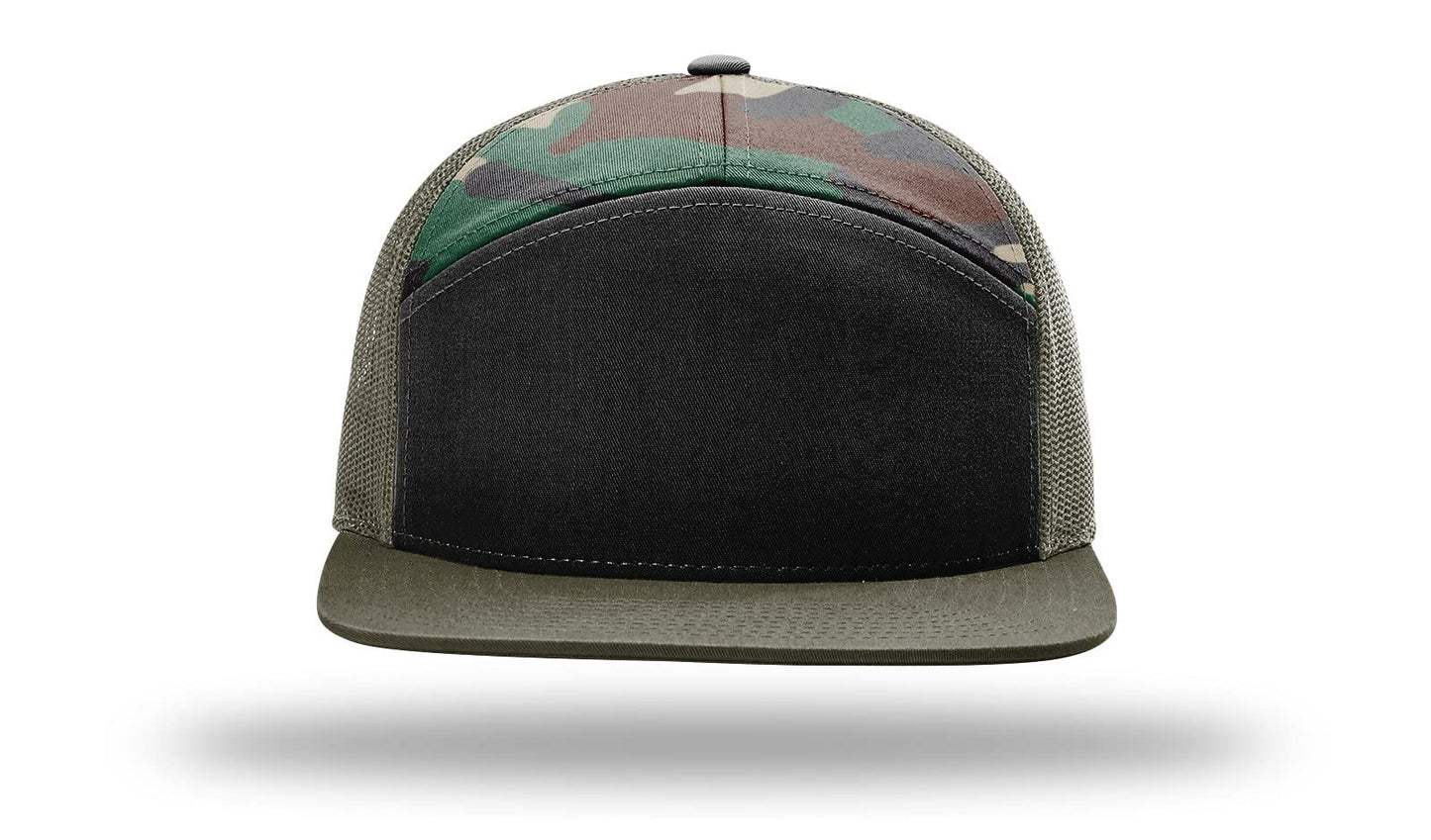 Richardson 168 168P Hat 7-Panel Trucker Cap Hi-Pro Snapback Cap Camo Hat Adjustable Baseball Hat Blank Hat Bulk Hats