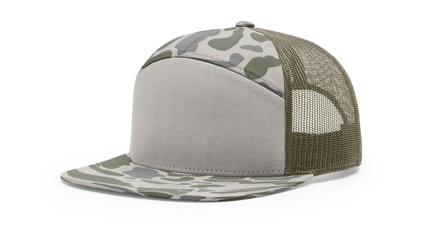 Richardson 168 168P Hat 7-Panel Trucker Cap Hi-Pro Snapback Cap Camo Hat Adjustable Baseball Hat Blank Hat Bulk Hats