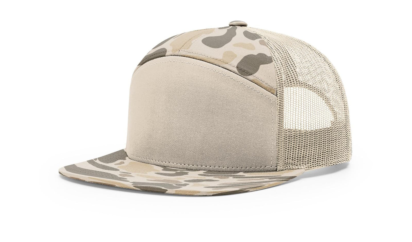 Richardson 168 168P Hat 7-Panel Trucker Cap Hi-Pro Snapback Cap Camo Hat Adjustable Baseball Hat Blank Hat Bulk Hats