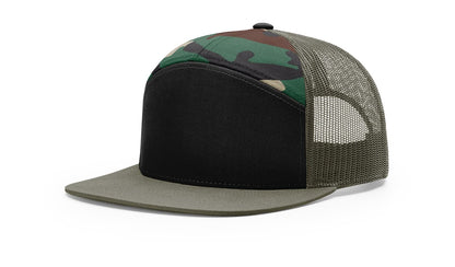Richardson 168 168P Hat 7-Panel Trucker Cap Hi-Pro Snapback Cap Camo Hat Adjustable Baseball Hat Blank Hat Bulk Hats