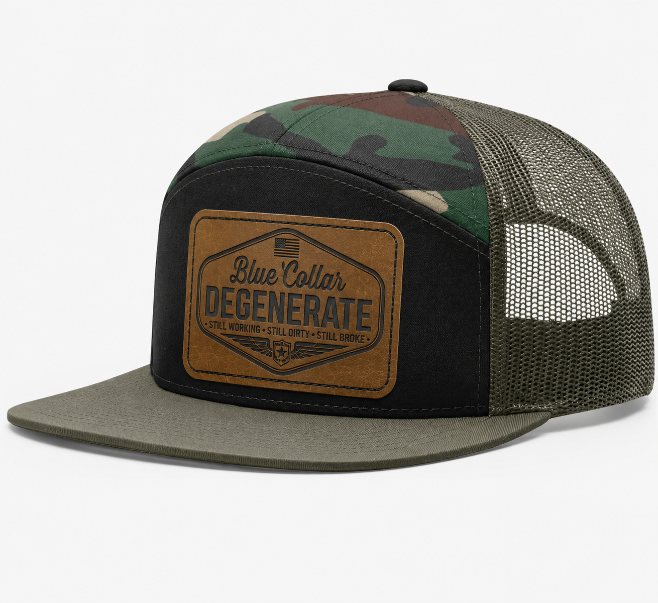 Blue Collar Degenerate Leather Patch Hat