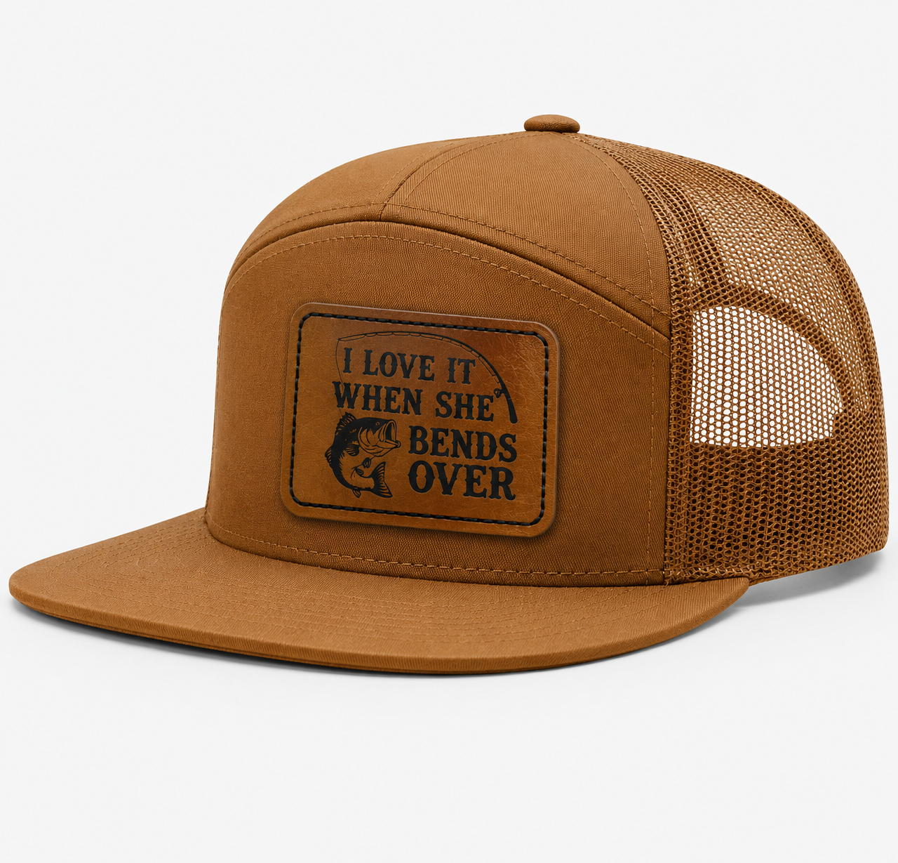 I Love It When She Bends Over Leather Patch Hat