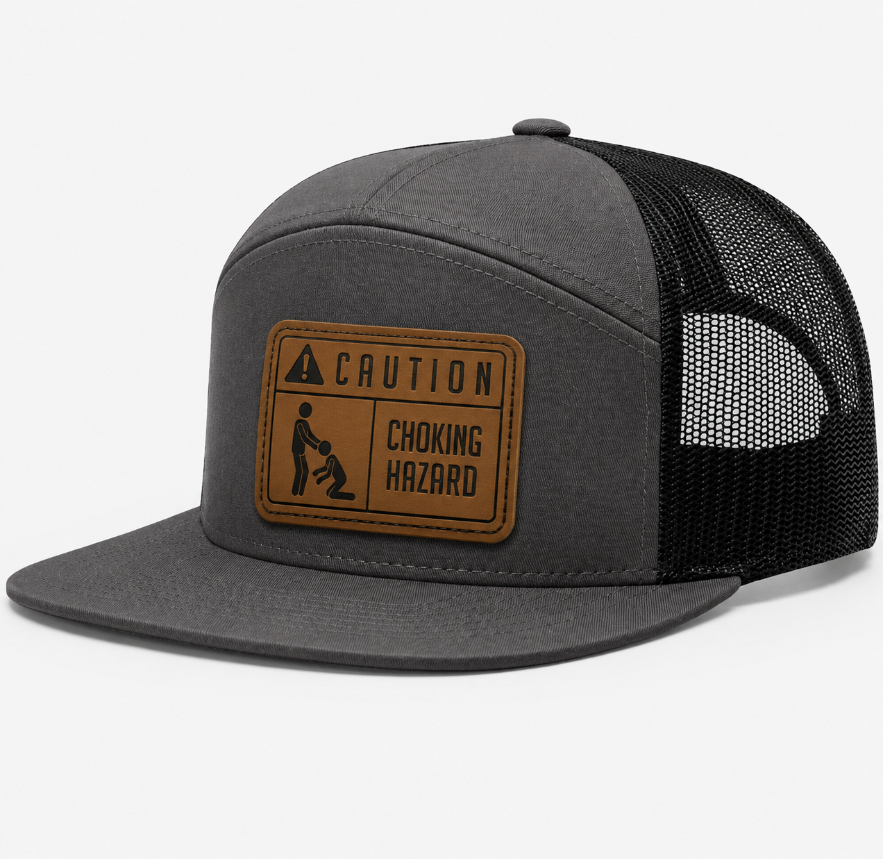 Caution Choking Hazard Leather Patch Hat
