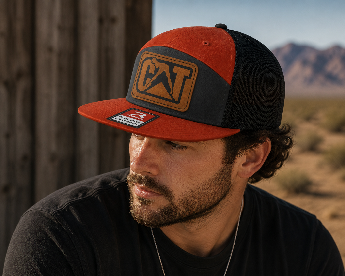 CAT Equipment Leather Patch Hat