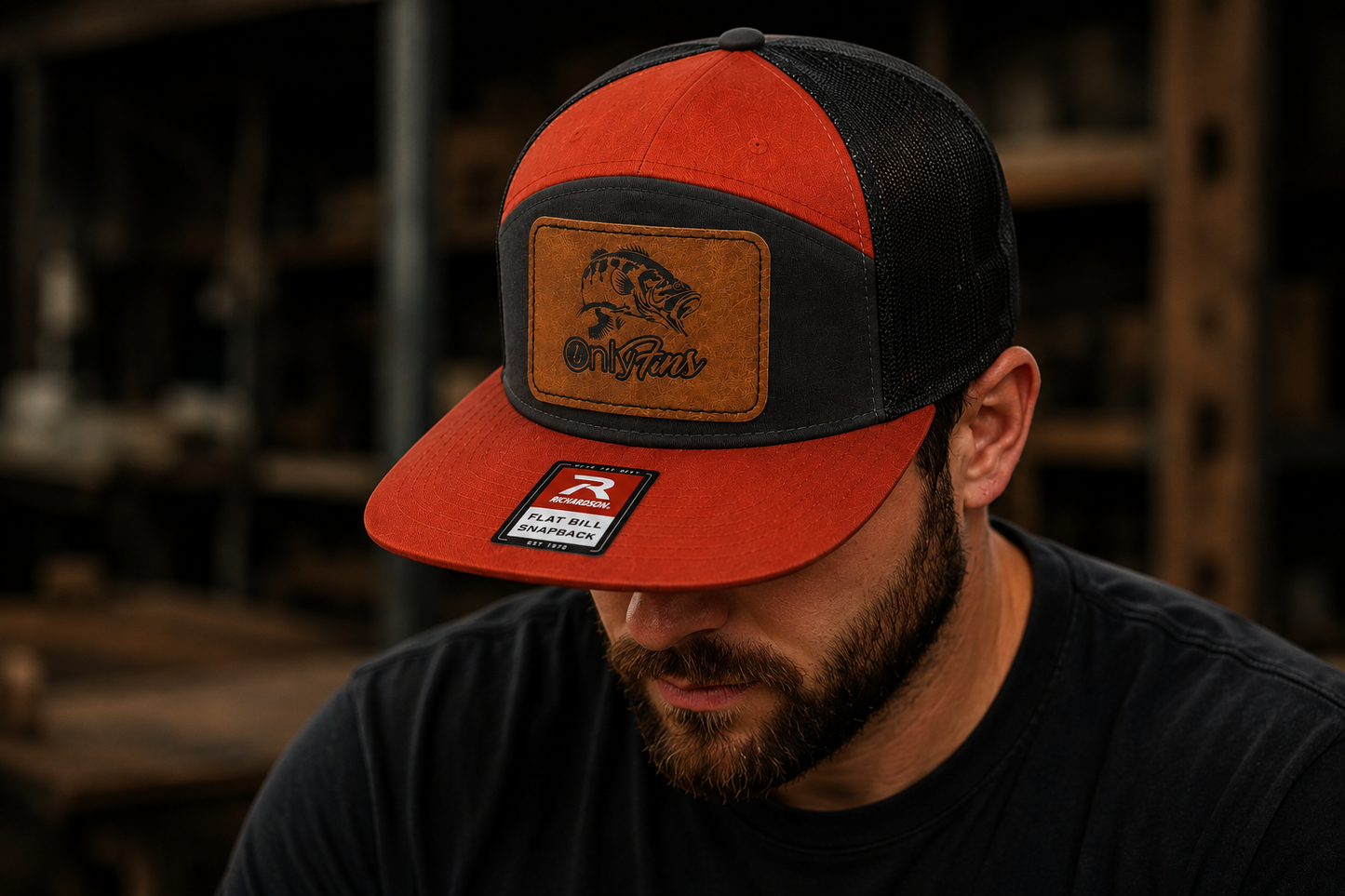 Only Fins Leather Patch Hat