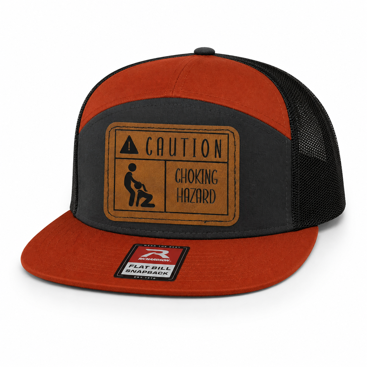 Caution Choking Hazard Leather Patch Hat