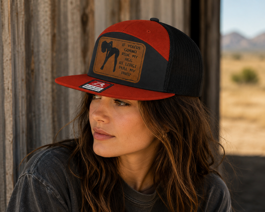 Ride My Ass, Pull My Hair Leather Patch Hat