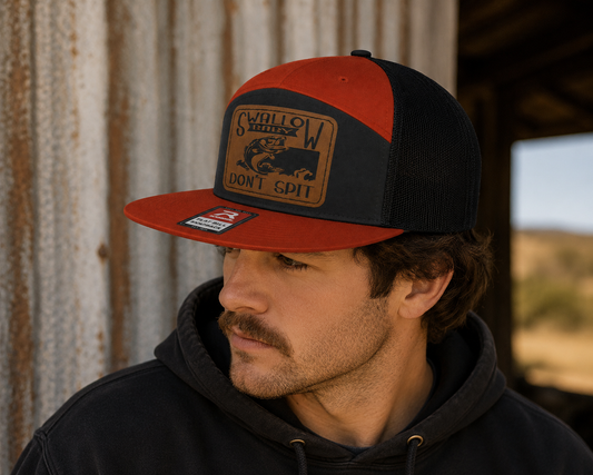 Swallow Baby Don't Spit Leather Patch Hat
