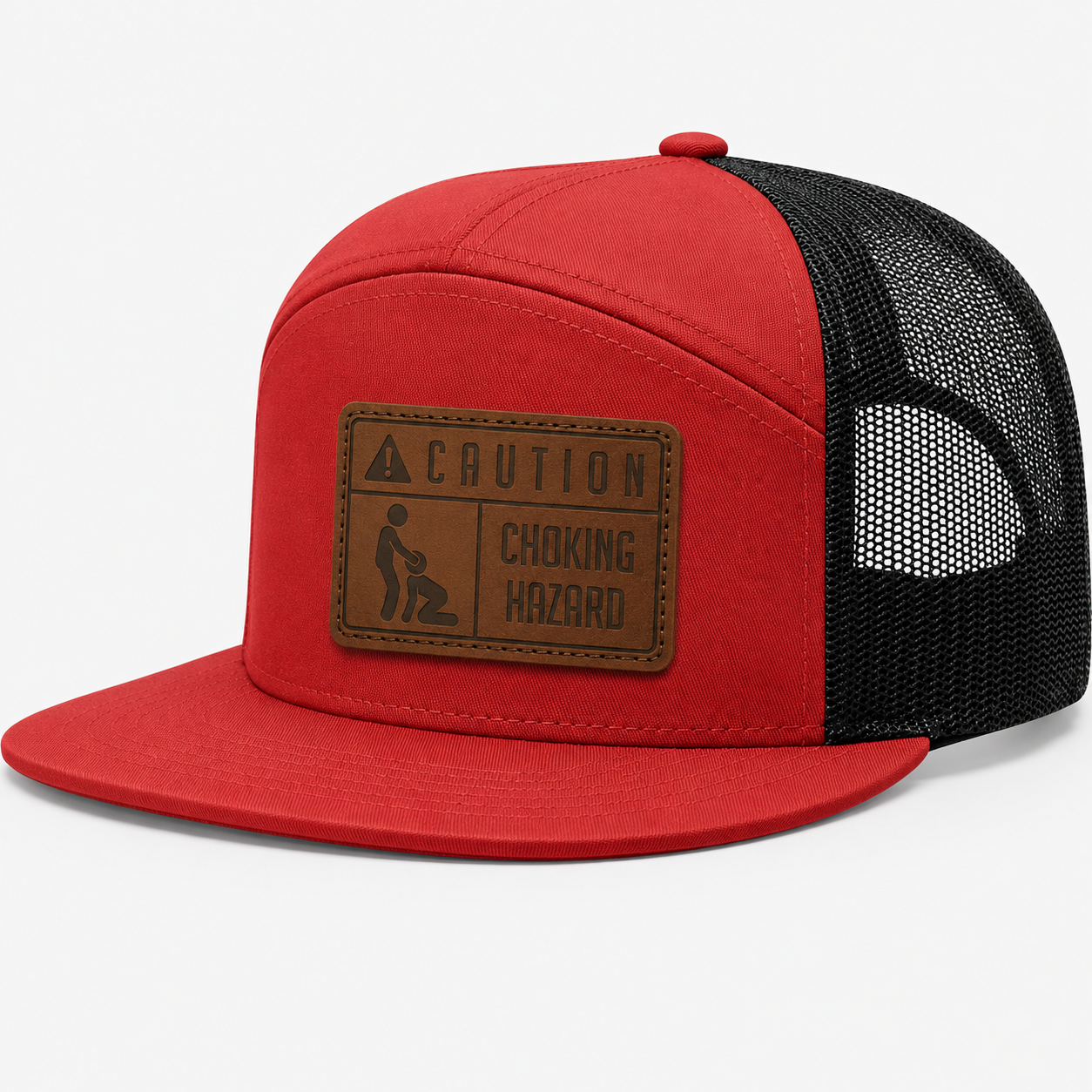 Caution Choking Hazard Leather Patch Hat