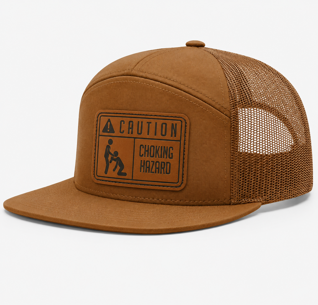 Caution Choking Hazard Leather Patch Hat