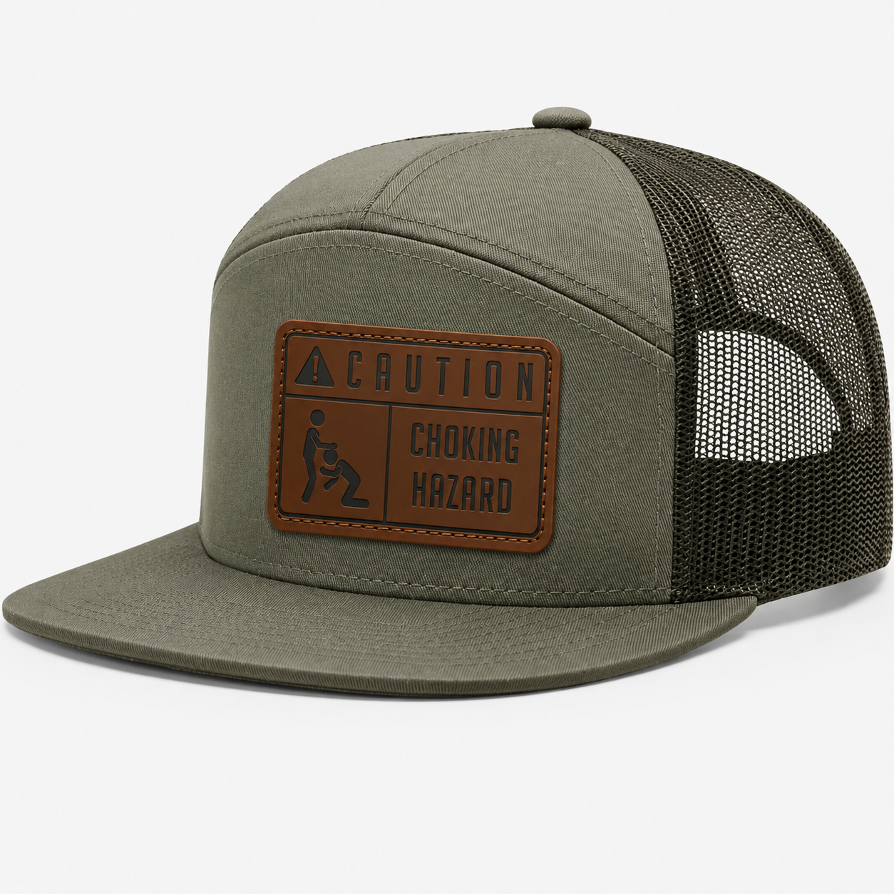 Caution Choking Hazard Leather Patch Hat