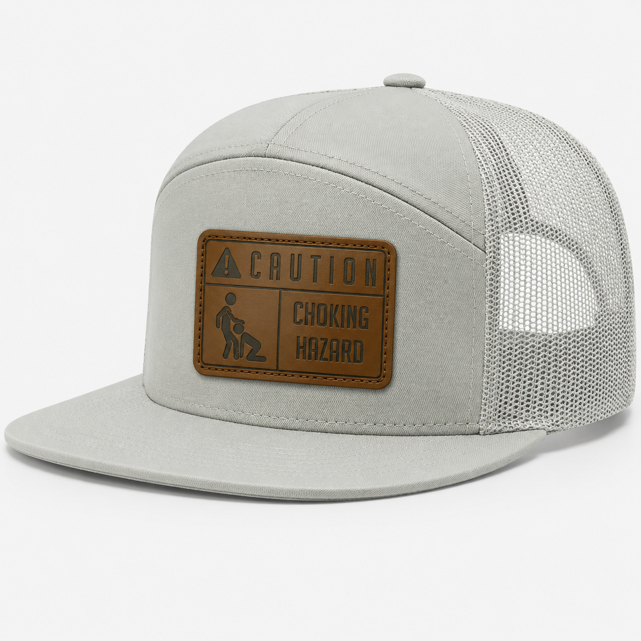 Caution Choking Hazard Leather Patch Hat