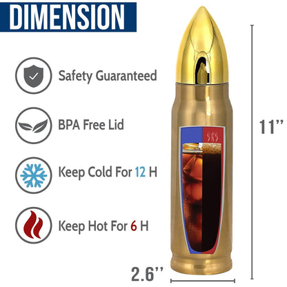 American Flag Stainless Steel Tumbler – 17oz Vacuum Insulated Tumbler with Black USA Flag Design – Patriotic Christmas, Birthday & Retirement Gifts for Veterans, Military, Police, Firefighters - HARD HATTERZ