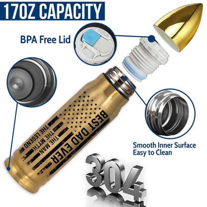 American Flag Stainless Steel Tumbler – 17oz Vacuum Insulated Tumbler with Black USA Flag Design – Patriotic Christmas, Birthday & Retirement Gifts for Veterans, Military, Police, Firefighters - HARD HATTERZ