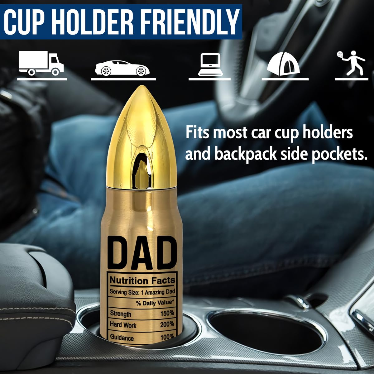 American Flag Stainless Steel Tumbler – 17oz Vacuum Insulated Tumbler with Black USA Flag Design – Patriotic Christmas, Birthday & Retirement Gifts for Veterans, Military, Police, Firefighters - HARD HATTERZ