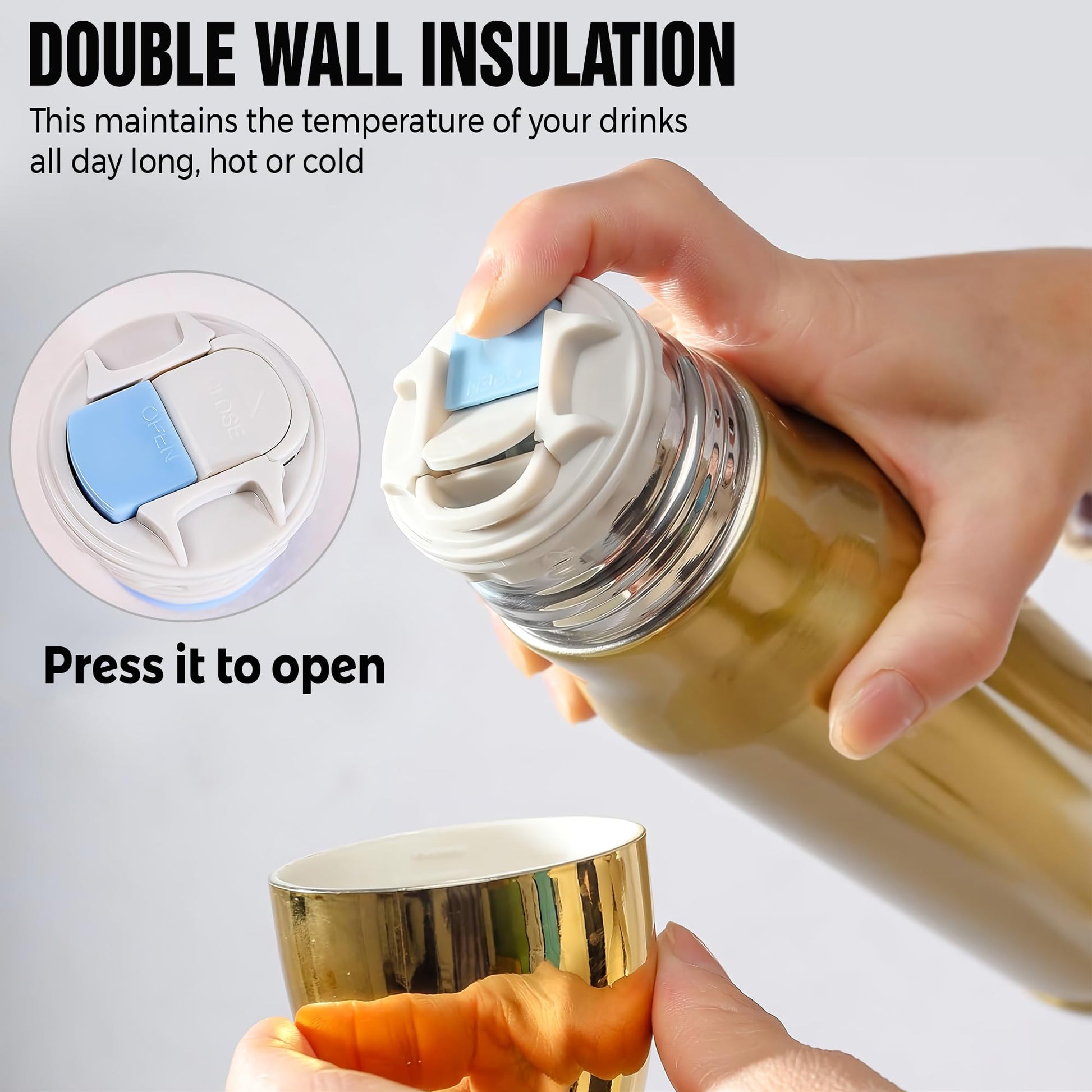 American Flag Stainless Steel Tumbler – 17oz Vacuum Insulated Tumbler with Black USA Flag Design – Patriotic Christmas, Birthday & Retirement Gifts for Veterans, Military, Police, Firefighters - HARD HATTERZ