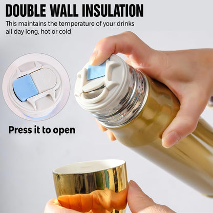 American Flag Stainless Steel Tumbler – 17oz Vacuum Insulated Tumbler with Black USA Flag Design – Patriotic Christmas, Birthday & Retirement Gifts for Veterans, Military, Police, Firefighters - HARD HATTERZ