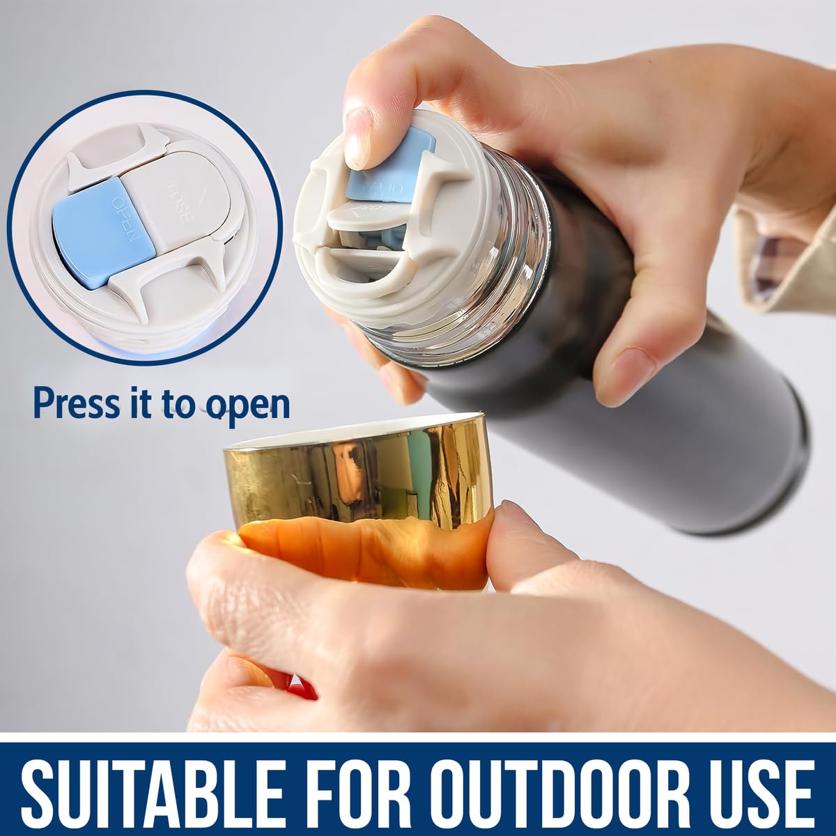 American Flag Stainless Steel Tumbler – 17oz Vacuum Insulated Tumbler with Black USA Flag Design – Patriotic Christmas, Birthday & Retirement Gifts for Veterans, Military, Police, Firefighters - HARD HATTERZ