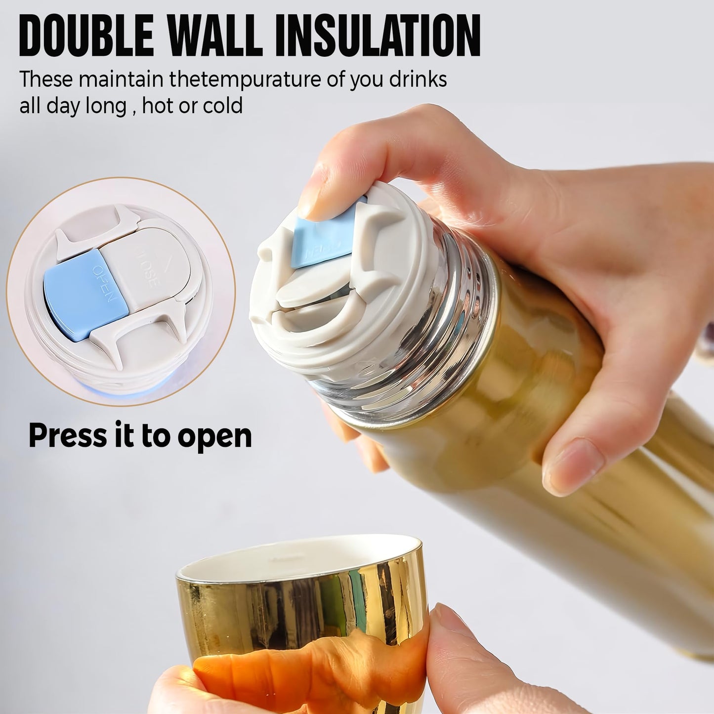 American Flag Stainless Steel Tumbler – 17oz Vacuum Insulated Tumbler with Black USA Flag Design – Patriotic Christmas, Birthday & Retirement Gifts for Veterans, Military, Police, Firefighters - HARD HATTERZ