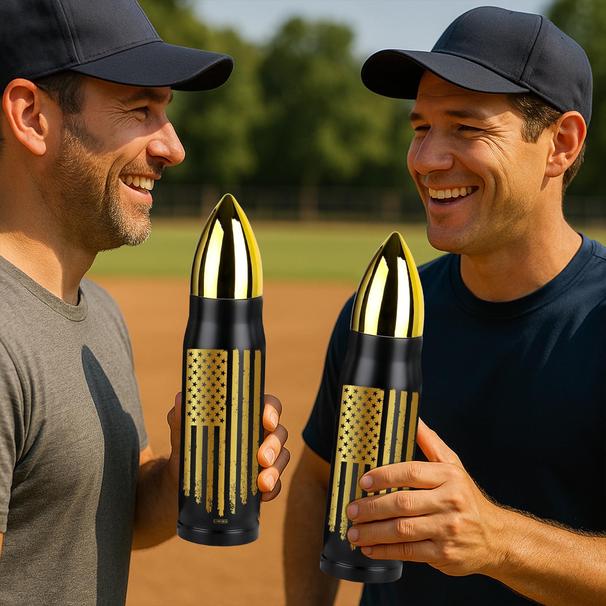 American Flag Stainless Steel Tumbler – 17oz Vacuum Insulated Tumbler with Black USA Flag Design – Patriotic Christmas, Birthday & Retirement Gifts for Veterans, Military, Police, Firefighters - HARD HATTERZ