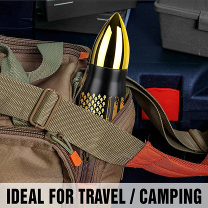 American Flag Stainless Steel Tumbler – 17oz Vacuum Insulated Tumbler with Black USA Flag Design – Patriotic Christmas, Birthday & Retirement Gifts for Veterans, Military, Police, Firefighters - HARD HATTERZ