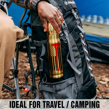 American Flag Stainless Steel Tumbler – 17oz Vacuum Insulated Tumbler with Black USA Flag Design – Patriotic Christmas, Birthday & Retirement Gifts for Veterans, Military, Police, Firefighters - HARD HATTERZ