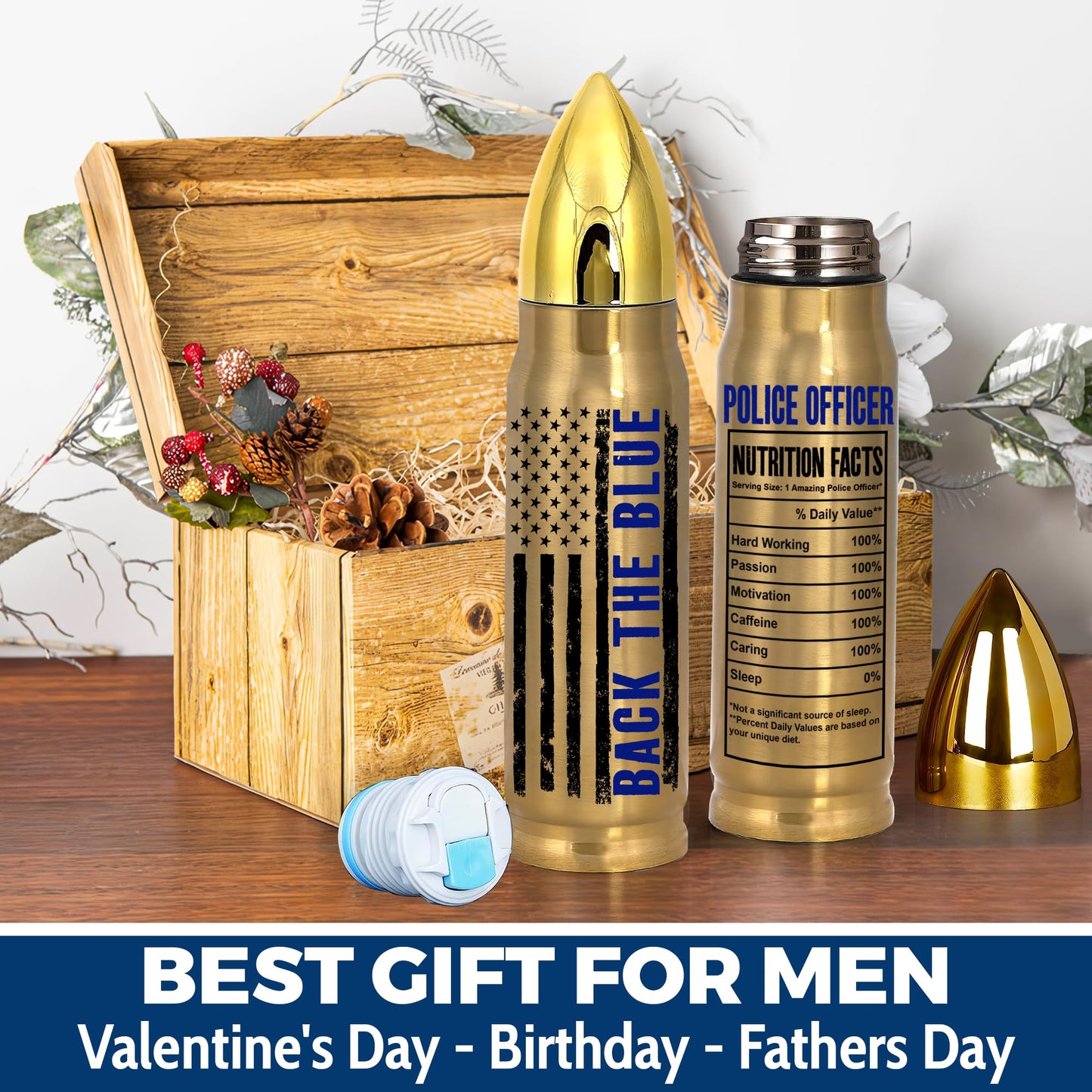 American Flag Stainless Steel Tumbler – 17oz Vacuum Insulated Tumbler with Black USA Flag Design – Patriotic Christmas, Birthday & Retirement Gifts for Veterans, Military, Police, Firefighters - HARD HATTERZ