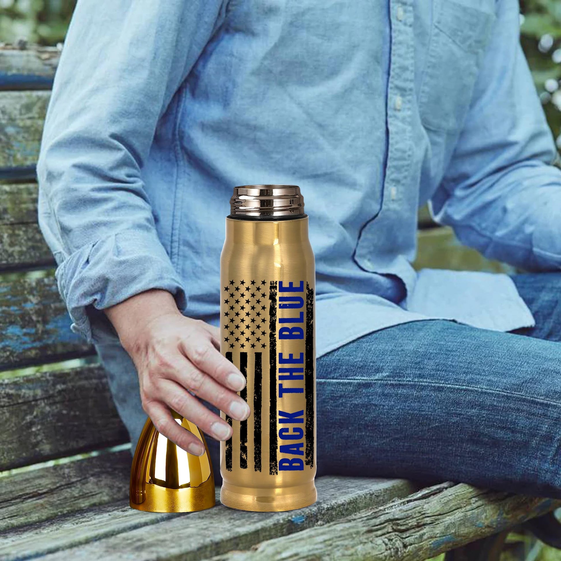 American Flag Stainless Steel Tumbler – 17oz Vacuum Insulated Tumbler with Black USA Flag Design – Patriotic Christmas, Birthday & Retirement Gifts for Veterans, Military, Police, Firefighters - HARD HATTERZ