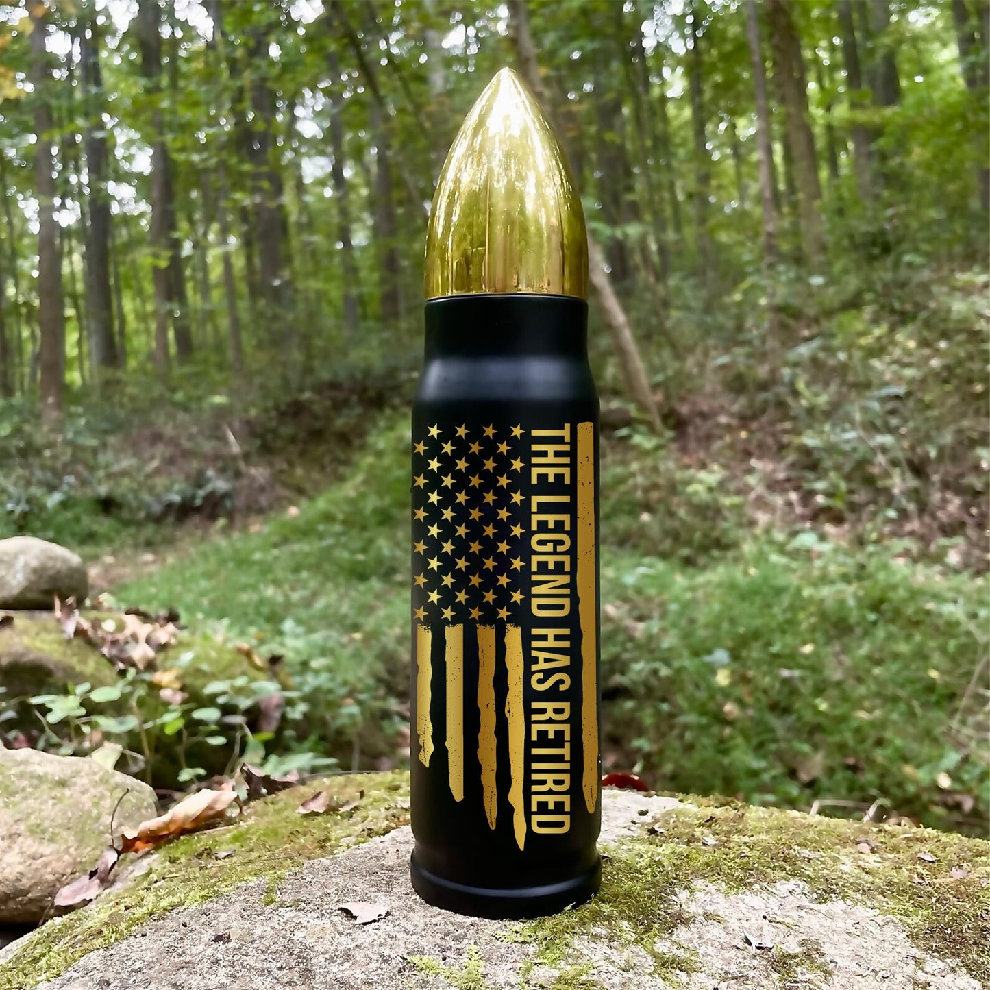 American Flag Stainless Steel Tumbler – 17oz Vacuum Insulated Tumbler with Black USA Flag Design – Patriotic Christmas, Birthday & Retirement Gifts for Veterans, Military, Police, Firefighters - HARD HATTERZ